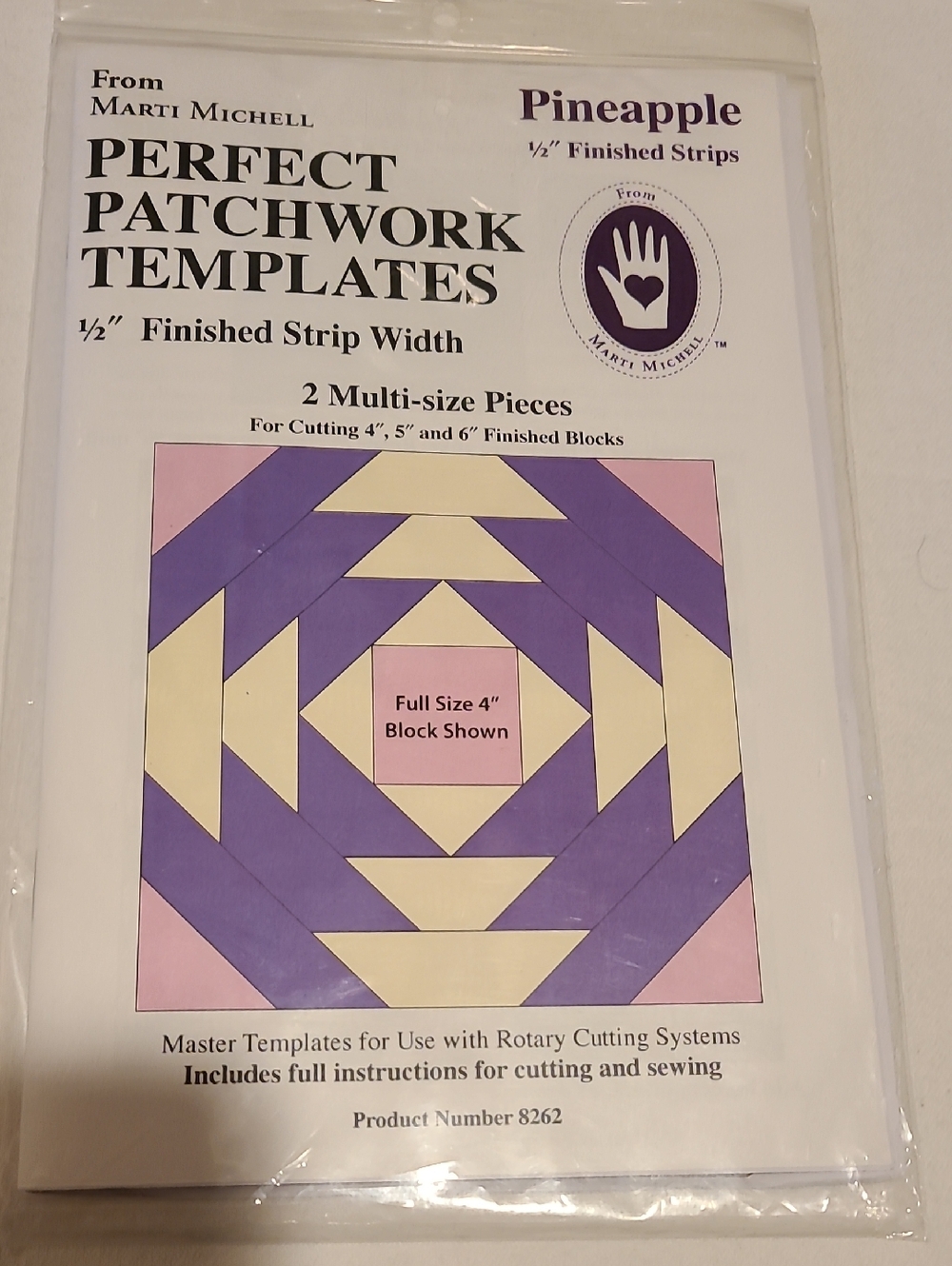 Perfect Patchwork Templates, Pineapple 1/2", Quilting  Sewing 8262